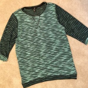 Striped black and mint sweatshirt